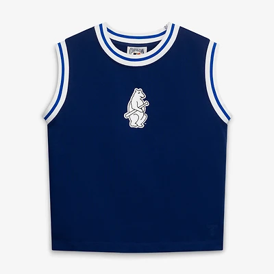 Women's Terez  Navy Chicago Cubs Vintage Logo Muscle Tank Top
