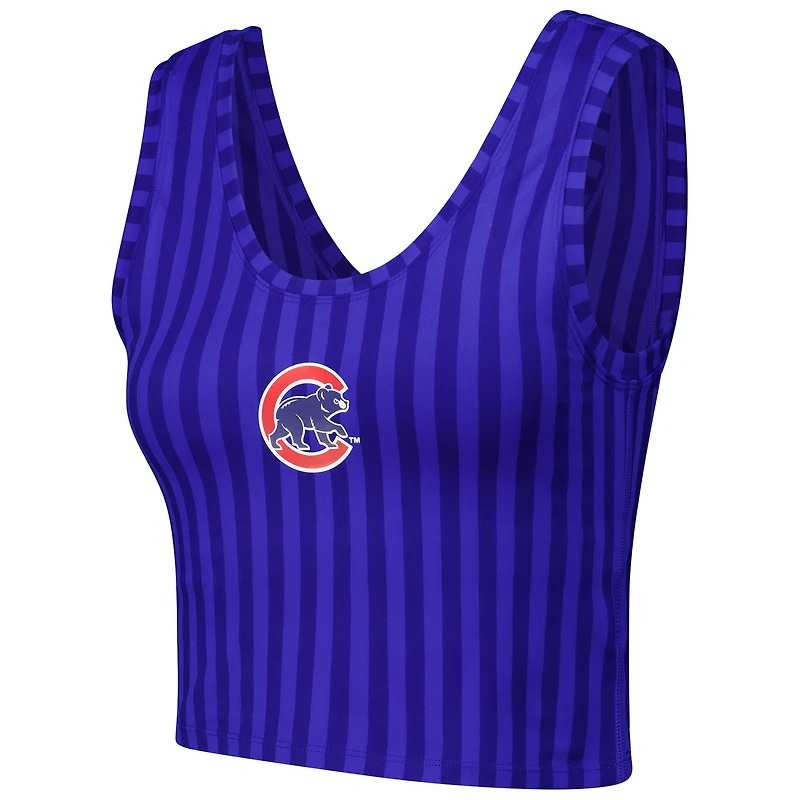 Women's Terez Royal Chicago Cubs Printed Crop Tank Top