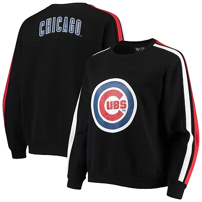 Sweat à capuche avec logo perforé Chicago Cubs The Wild Collective pour femme, noir