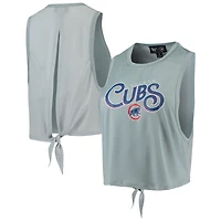 Women's The Wild Collective Light Blue Chicago Cubs Open Back Twist-Tie Tank Top