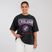 Women's WEAR by Erin Andrews  Black Chicago Cubs Oversized Boyfriend T-Shirt