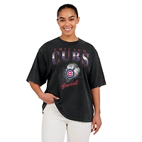 Women's WEAR by Erin Andrews  Charcoal Chicago Cubs Oversized Boyfriend T-Shirt