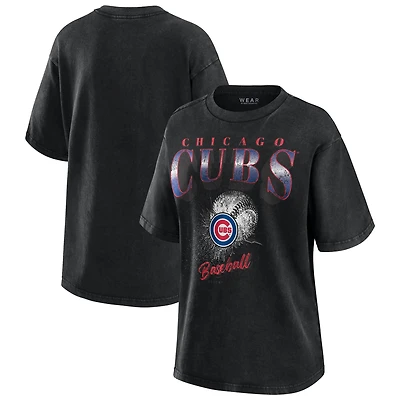 Women's WEAR by Erin Andrews  Charcoal Chicago Cubs Oversized Boyfriend T-Shirt