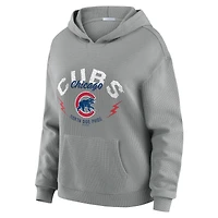 Ensemble sweat à capuche et pantalon de détente grande taille en tricot gaufré gris pour femme WEAR by Erin Andrews des Chicago Cubs