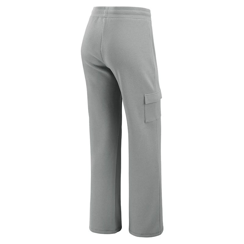 Ensemble sweat à capuche et pantalon de détente grande taille en tricot gaufré gris pour femme WEAR by Erin Andrews des Chicago Cubs