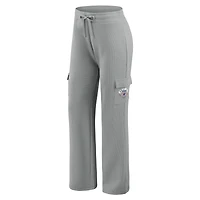 Ensemble sweat à capuche manches longues et pantalon de détente gris en tricot gaufré des Chicago Cubs pour femme par Erin Andrews