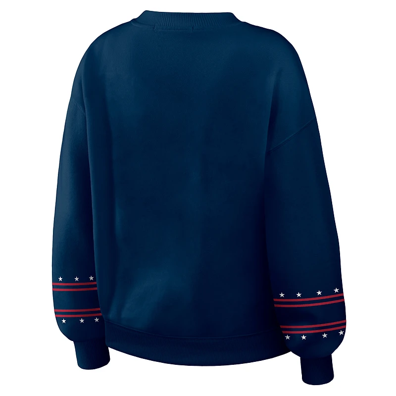 Sweat-shirt en polaire épaisse bleu marine Chicago Cubs Americana pour femme de la marque WEAR by Erin Andrews
