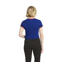 Women's WEAR by Erin Andrews  Royal Chicago Cubs Cropped Throwback Ringer Baby T-Shirt