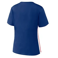Women's WEAR by Erin Andrews  Royal Chicago Cubs Notch Neck Cropped T-Shirt