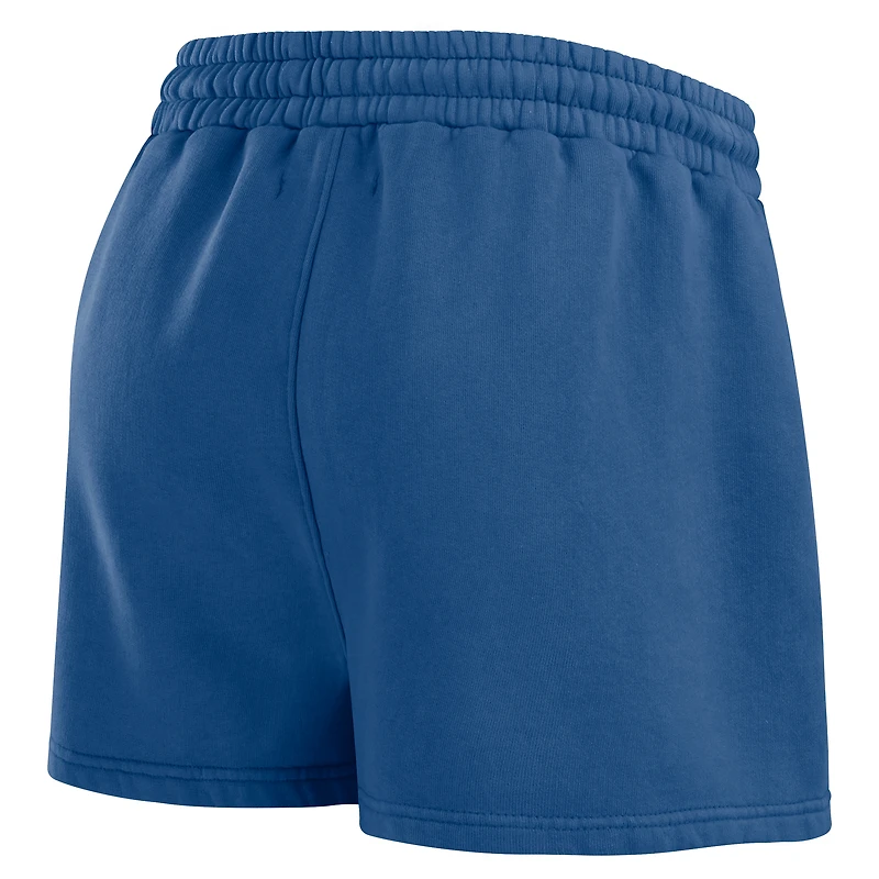 Ensemble de détente pour femme WEAR by Erin Andrews Royal Chicago Cubs en molleton délavé avec sweat-shirt et short