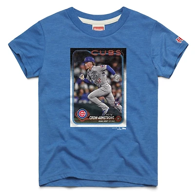 Youth Homage Pete Crow-Armstrong Royal Chicago Cubs Topps Baseball Card Tri-Blend T-Shirt