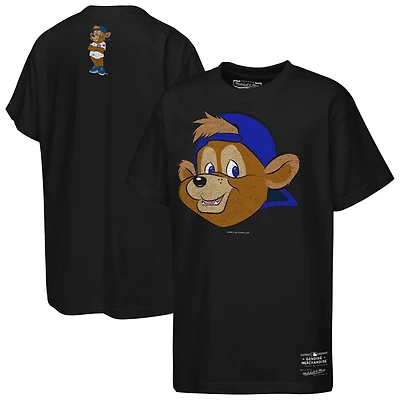 T-shirt Mitchell & Ness noir pour jeunes, mascotte des Cubs de Chicago, grand visage
