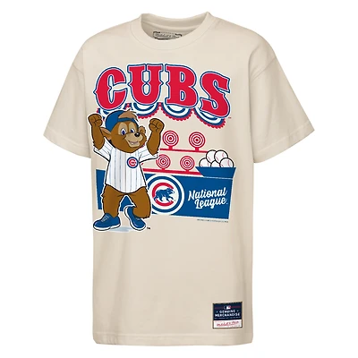 T-shirt Mitchell & Ness crème pour enfants Chicago Cubs Step Back Up Mascot