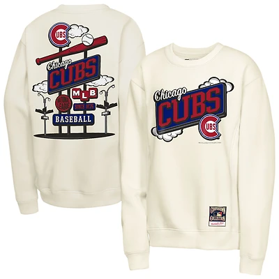 Sweat-shirt rétro Mitchell & Ness naturel Chicago Cubs pour enfant