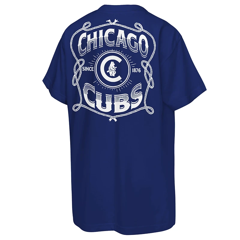 Youth Mitchell & Ness  Navy Chicago Cubs Cooperstown Rodeo Rope T-Shirt