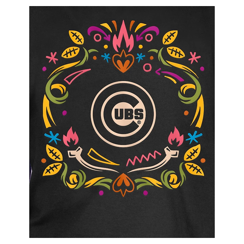 Youth New Era Black Chicago Cubs Día de los Muertos T-Shirt