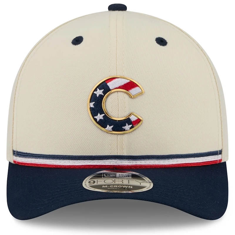 Youth New Era Cream/Navy Chicago Cubs USA 250 9FORTY M-Crown Adjustable Hat