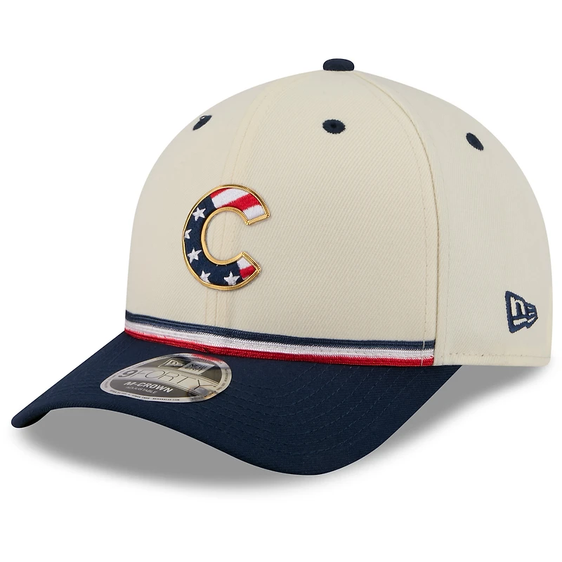 Youth New Era Cream/Navy Chicago Cubs USA 250 9FORTY M-Crown Adjustable Hat