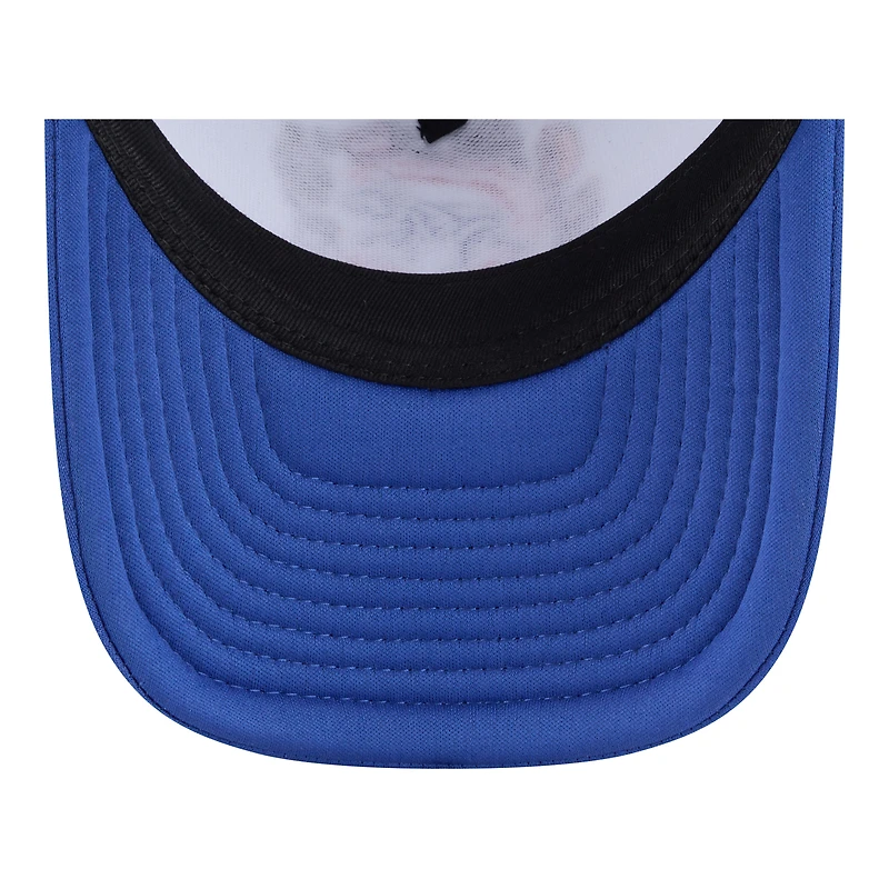 Casquette trucker ajustable New Era blanche/bleu roi Chicago Cubs Food A-Frame 9FORTY pour jeunes