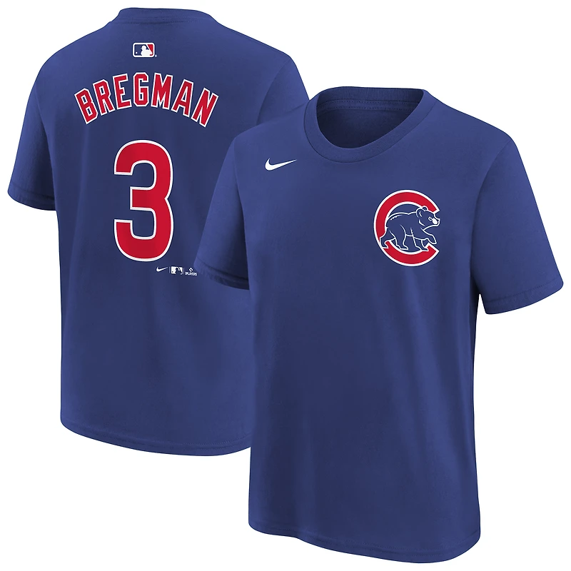 Youth Nike Alex Bregman Royal Chicago Cubs Name & Number T-Shirt