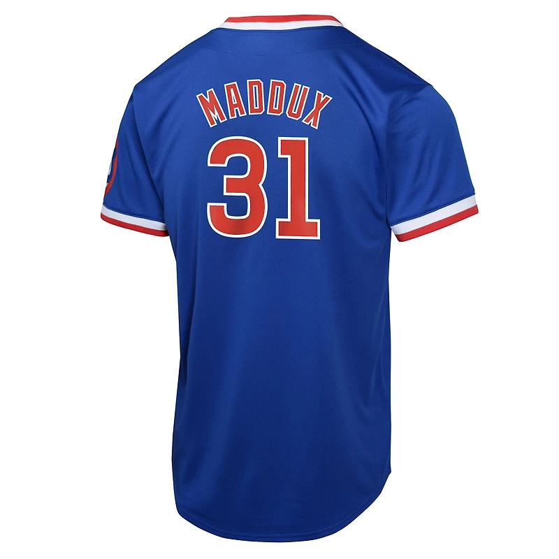 Maillot Nike Greg Maddux Royal pour jeunes des Chicago Cubs, collection limitée Cooperstown