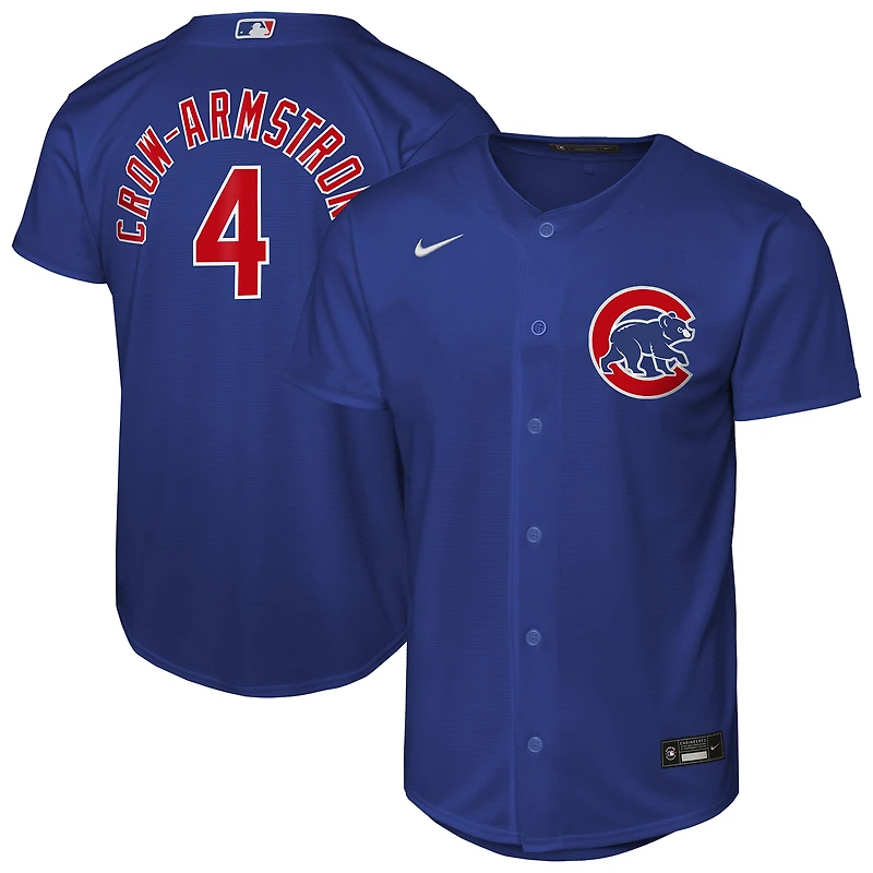Maillot réplique alternatif Nike Pete Crow-Armstrong Rush Blue des Cubs de Chicago pour jeunes