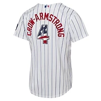 Youth Nike Pete Crow-Armstrong White Chicago Cubs USA 250 Fourth of July Home Replica Jersey