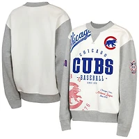 Sweat-shirt en polaire Youth Outerstuff crème/gris Chicago Cubs Big League Power Hit