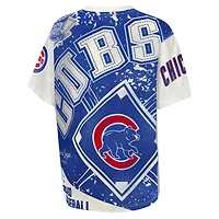 Youth Outerstuff Cream Chicago Cubs Big League Top Player Bold All-Over-Print T-Shirt