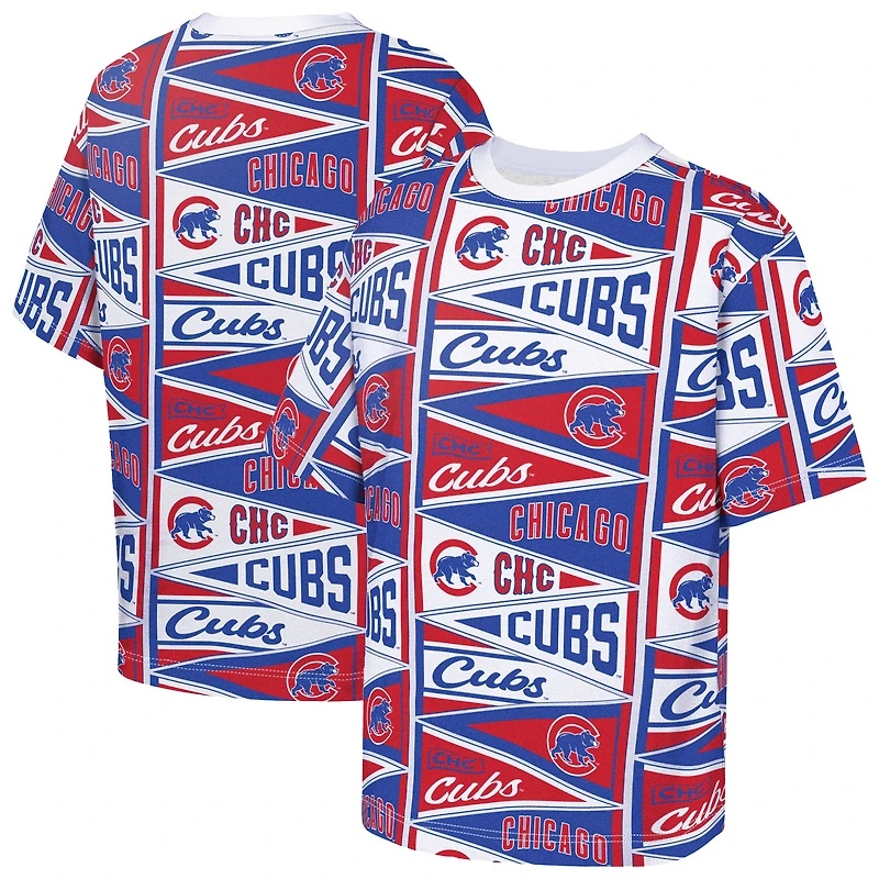 T-shirt Outerstuff rouge Chicago Cubs pour jeunes avec fanions assortis