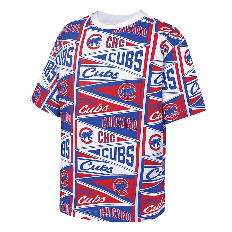 T-shirt Outerstuff rouge Chicago Cubs pour jeunes avec fanions assortis