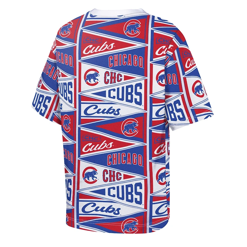 T-shirt Outerstuff rouge Chicago Cubs pour jeunes avec fanions assortis