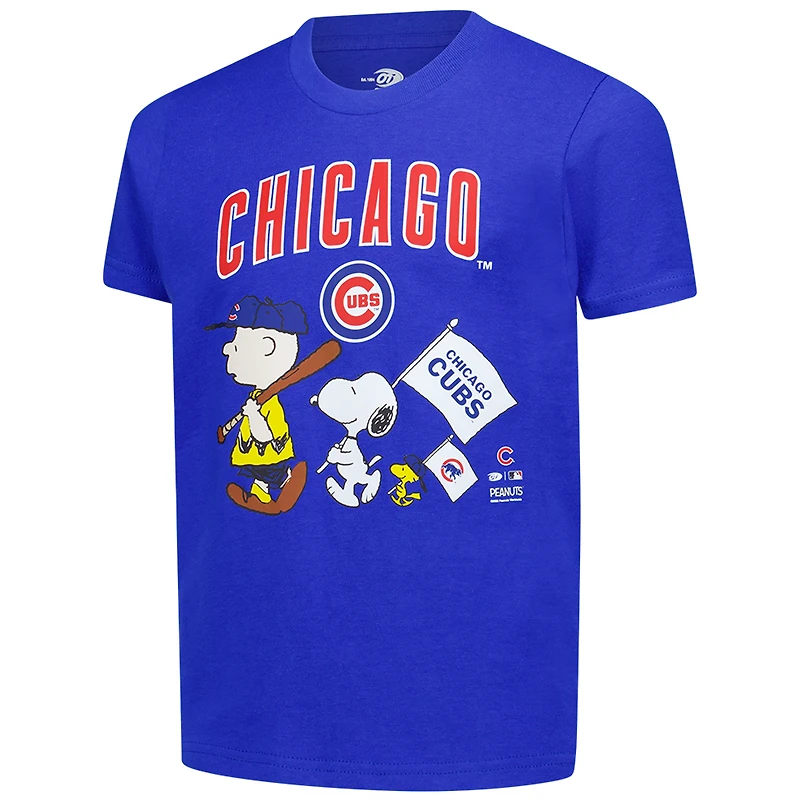 Youth Royal Chicago Cubs Peanuts Flag T-Shirt