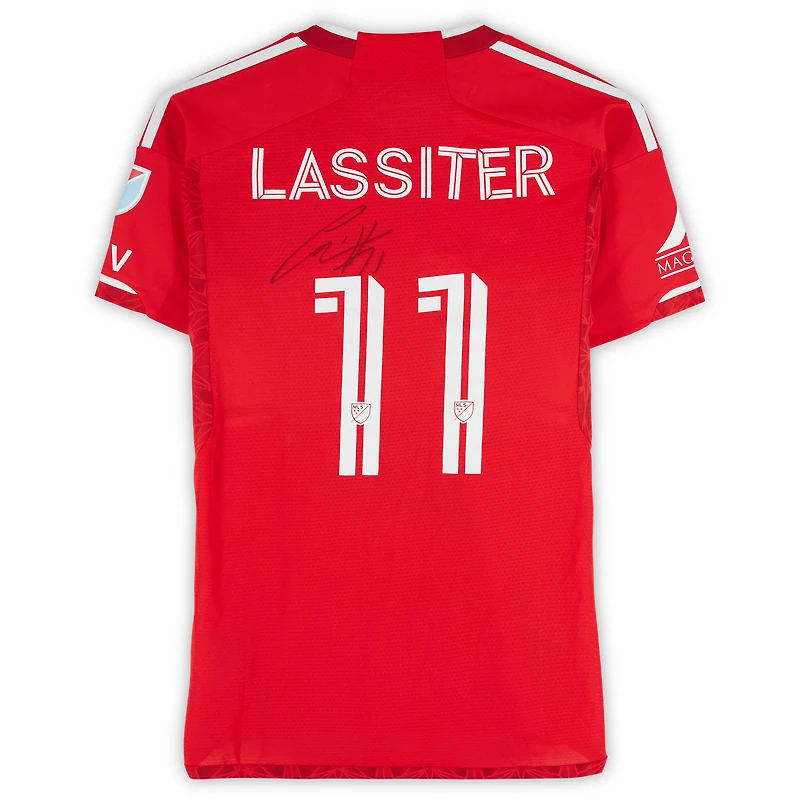 Ariel Lassiter Chicago Fire Autographed Match-Used #11 Red adidas Jersey from the 2024 MLS Season - Size S