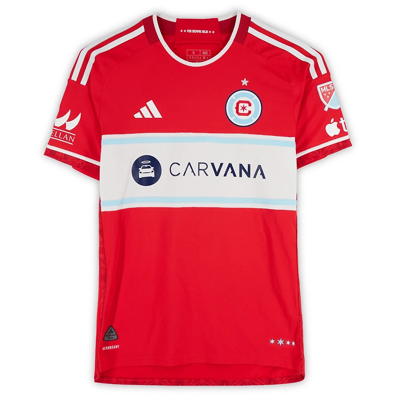 Ariel Lassiter Chicago Fire Autographed Match-Used #11 Red adidas Jersey from the 2024 MLS Season - Size S