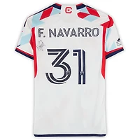 Federico Navarro Chicago Fire Autographed Match-Used #31 White adidas Jersey from the 2024 MLS Season - Size S