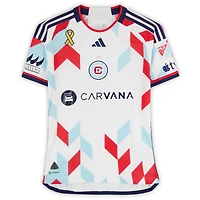 Federico Navarro Chicago Fire Autographed Match-Used #31 White adidas Jersey from the 2024 MLS Season - Size S