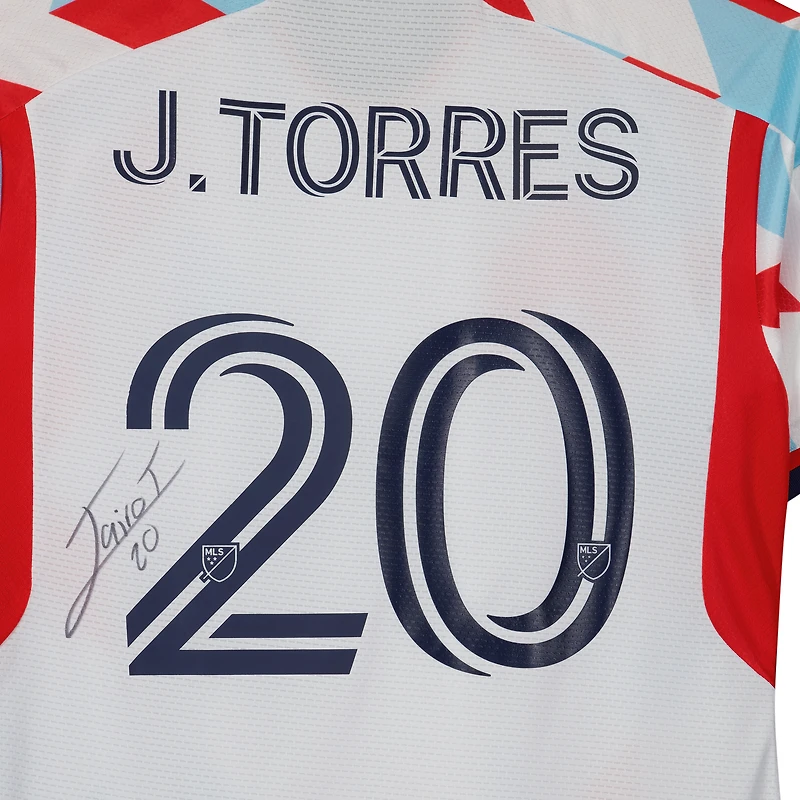 Jairo Torres Chicago Fire Autographed Fanatics Authentic Match-Used #20 White Jersey from the 2023 MLS Season