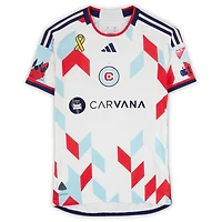 Jonathan Dean Chicago Fire Autographed Match-Used #24 White adidas Jersey from the 2024 MLS Season - Size M