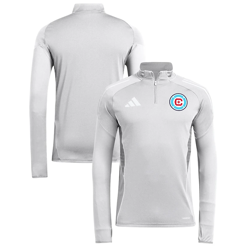 Men's adidas  Silver Chicago Fire 2025 AEROREADY Quarter-Zip Long Sleeve Training Top