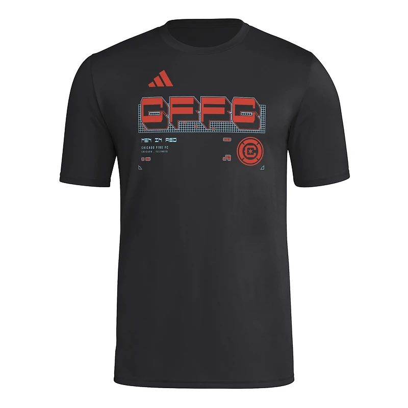 T-shirt d'avant-match adidas Chicago Fire 2026 Anthem AEROREADY noir pour homme