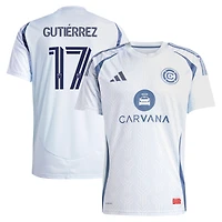 Men's adidas Brian Gutierrez Light Blue Chicago Fire 2025 The Municipal Kit Replica Player Jersey
