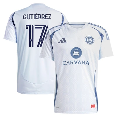Men's adidas Brian Gutierrez Light Blue Chicago Fire 2025 The Municipal Kit Replica Player Jersey