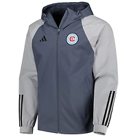 Veste à capuche Raglan pour hommes adidas Charcoal Chicago Fire All-Weather