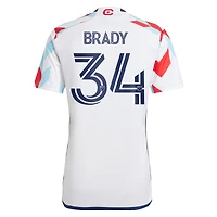 Men's adidas Chris Brady White Chicago Fire 2024 A Kit For All Replica Player Jersey