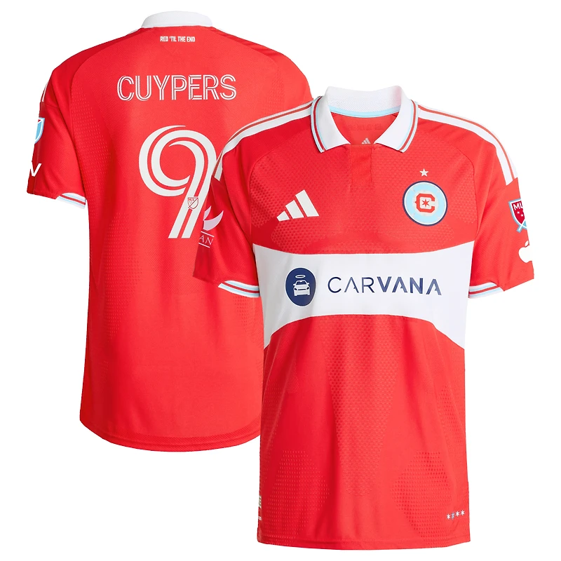 Maillot authentique adidas Hugo Cuypers rouge Chicago Fire 2026 Forever Red pour homme