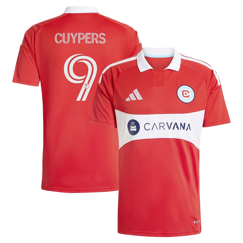 Men's adidas Hugo Cuypers Red Chicago Fire 2026 Forever Replica Jersey