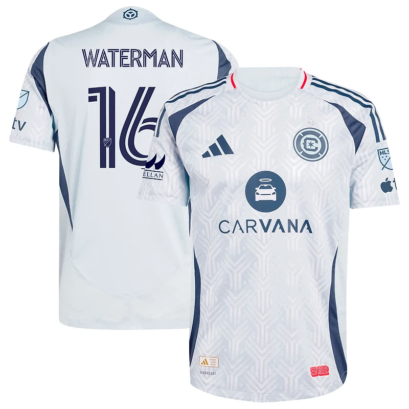 Men's adidas Joel Waterman Light Blue Chicago Fire 2025 The Municipal Kit On-Field Authentic Jersey