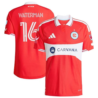 Men's adidas Joel Waterman Red Chicago Fire 2026 Forever On-Field Authentic Jersey