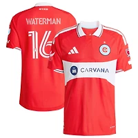 Men's adidas Joel Waterman Red Chicago Fire 2026 Forever On-Field Authentic Jersey